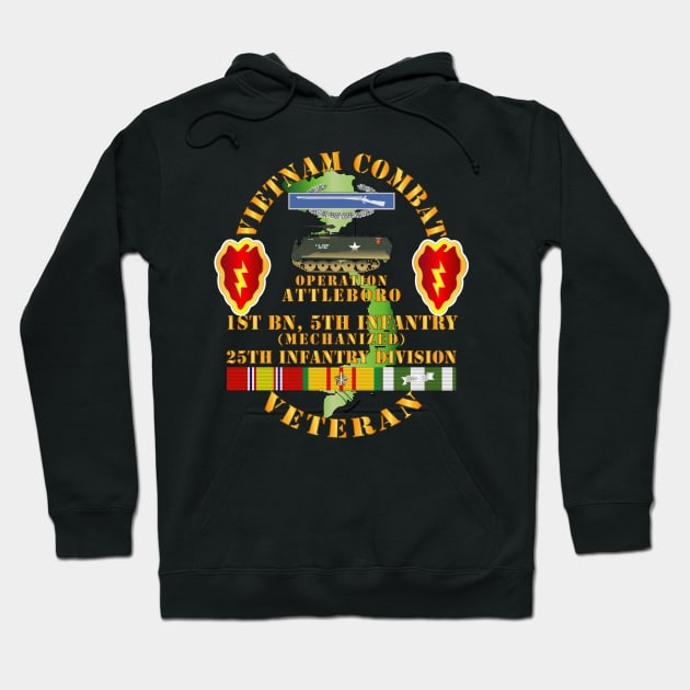 Vietnam Combat Vet w 1st Bn 5th Inf - 25th Inf Div - Operation Attleboro w VN SVC Hoodie by twix123844